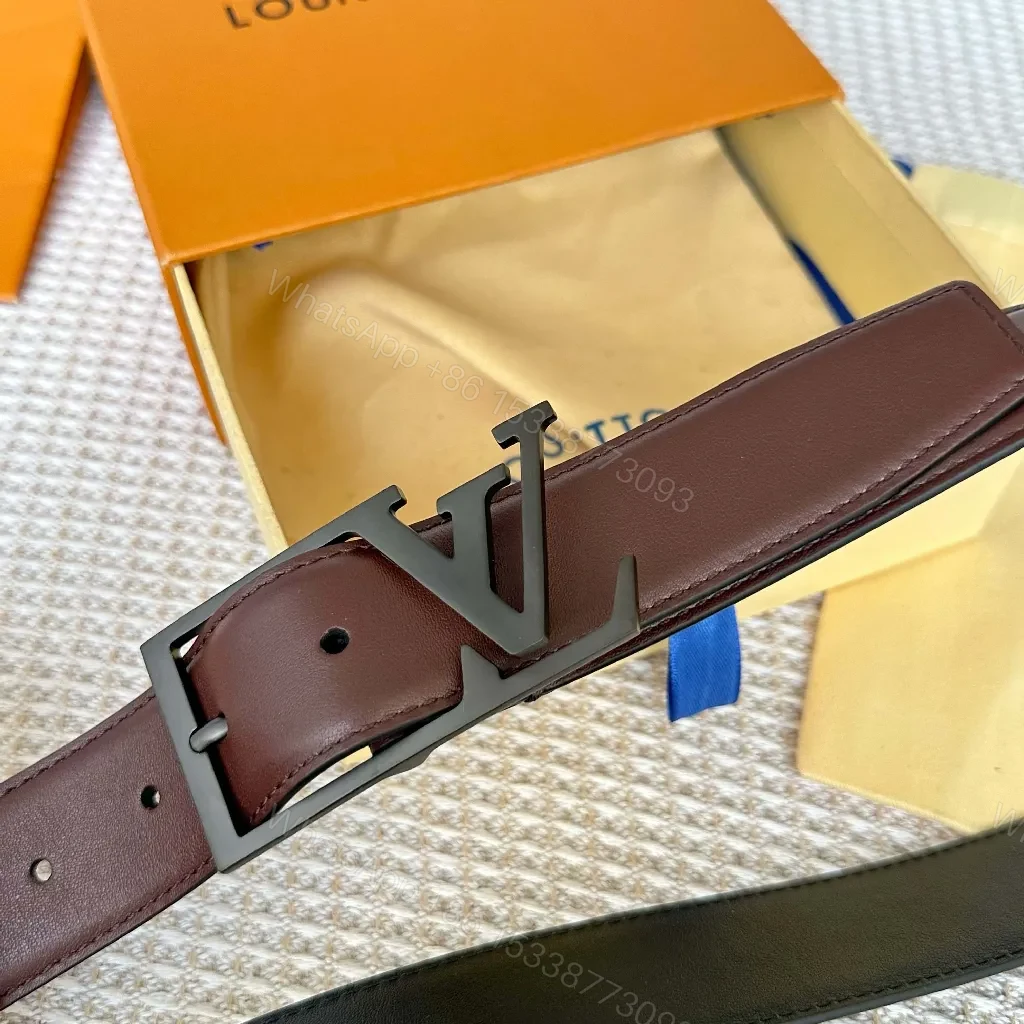 View 3 of Rich Leather Belt with Luxe Signature Buckle