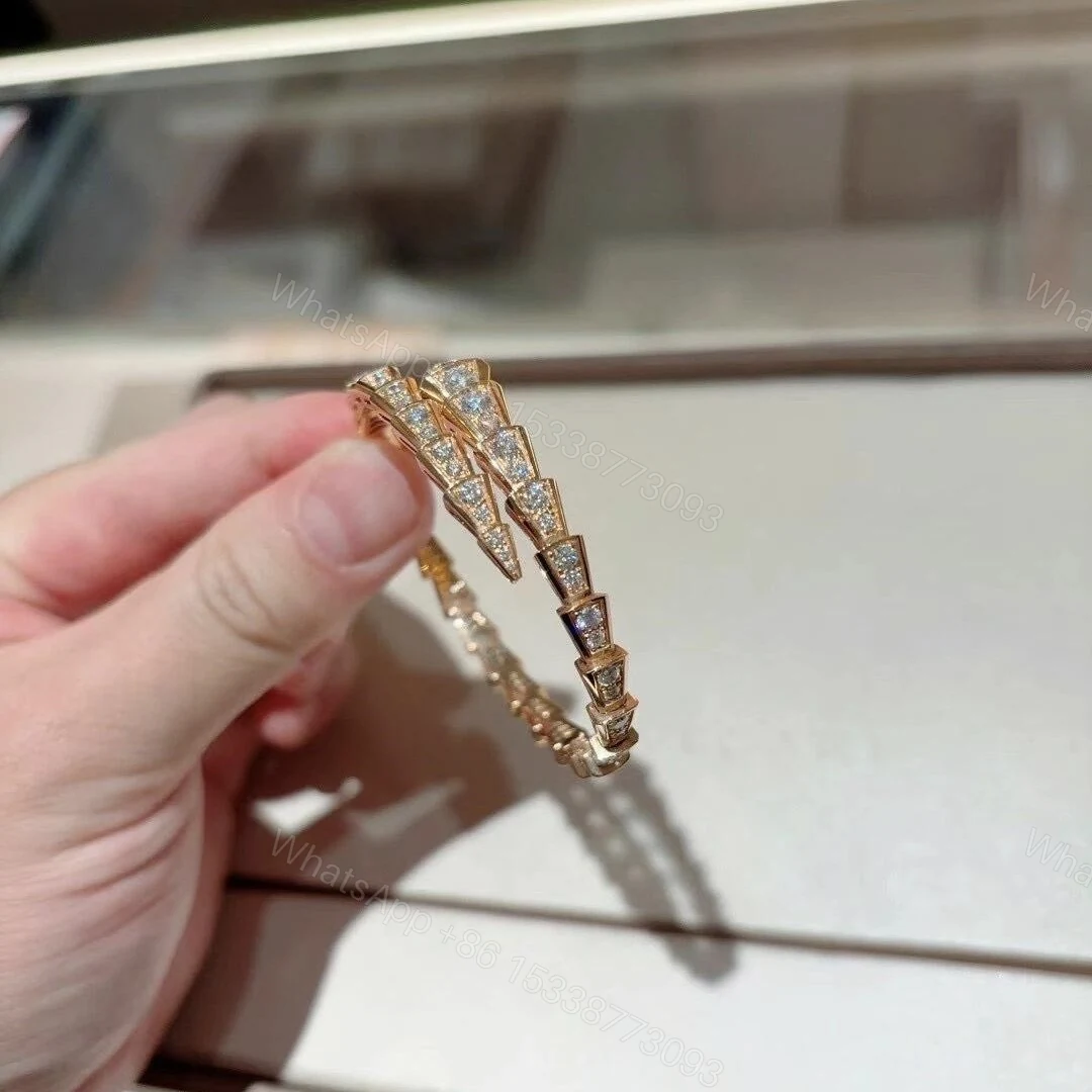 View 2 of Bvlgari Serpenti Viper Pave Diamond Bracelet 18K Rose Gold