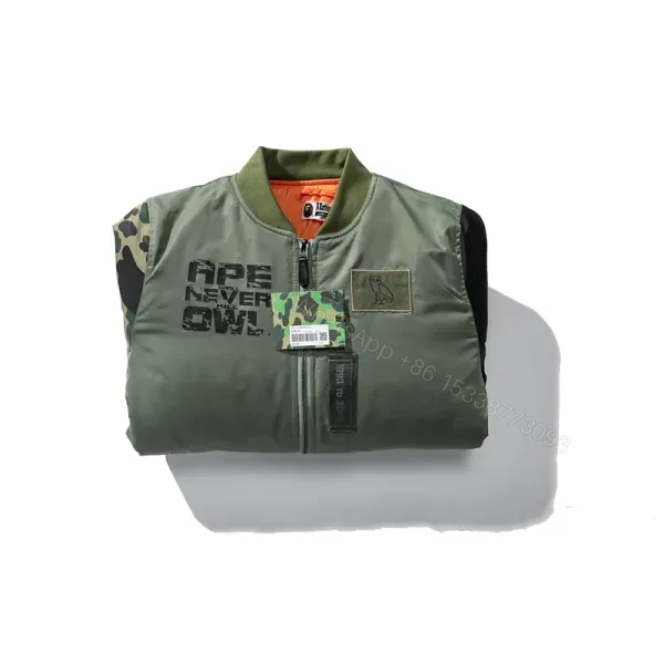 View 2 of Bape x OVO Loose Fit MA-1 Jacket Olive Drab 1I73-141-902