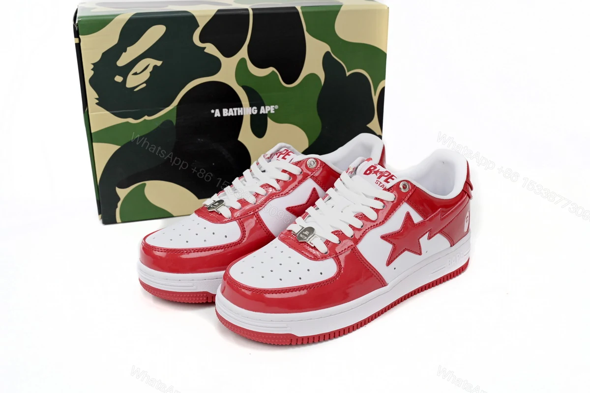 View 10 of Cheap Fake BapeSta Low Red And White Mirror Surface 1170 191 022