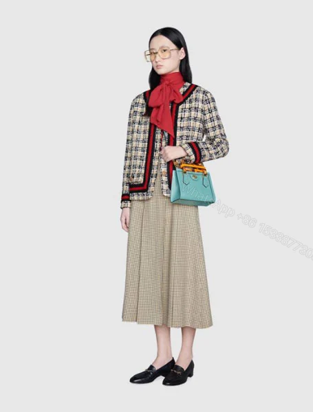 View 3 of Gucci高仿包包 古驰a货包包 Gucci2021新款Diana竹节迷你托特包