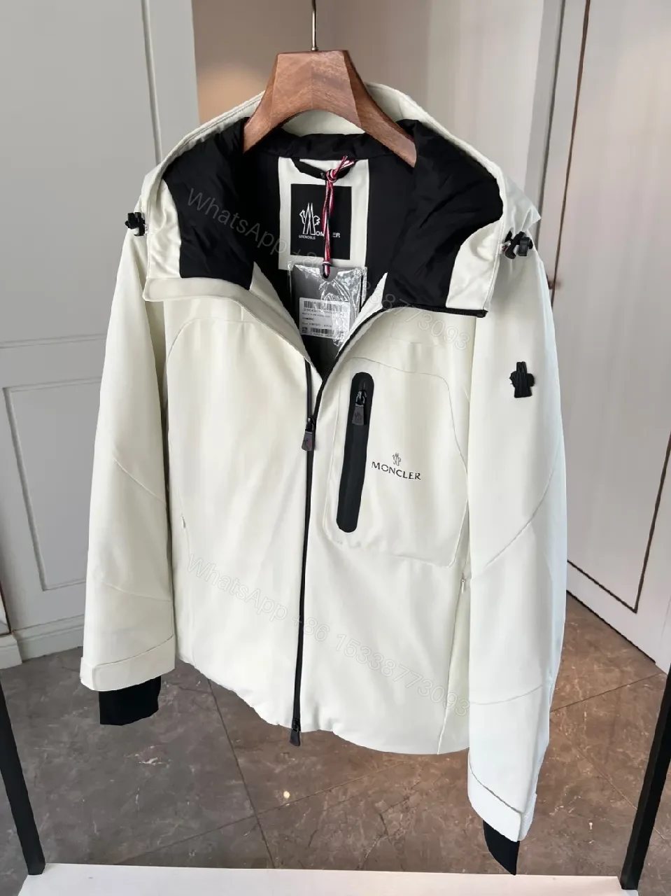 View 6 of Minimalist Shell Jacket: Water-Repellent, Two-Tone Detail, All-Season