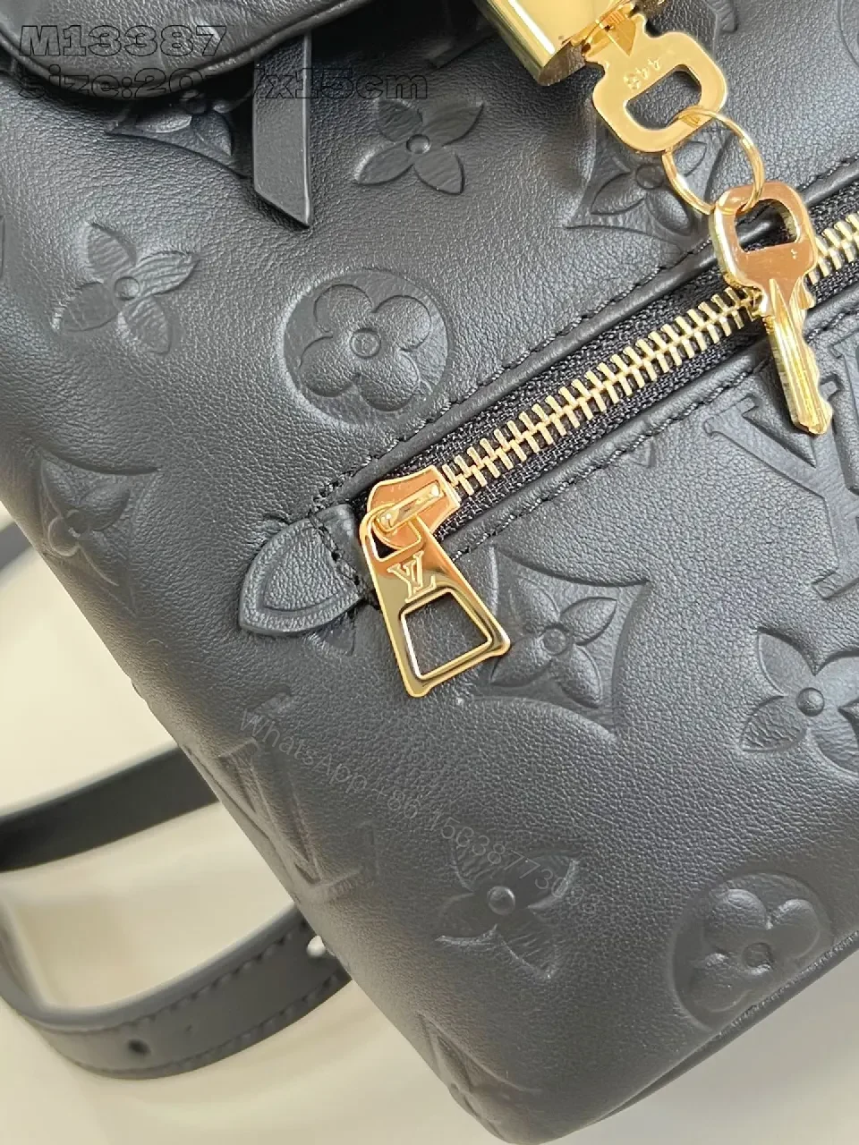 View 5 of Compact Monogram Mini Backpack: Gold Hardware, Vegan Leather, Everyday Luxe