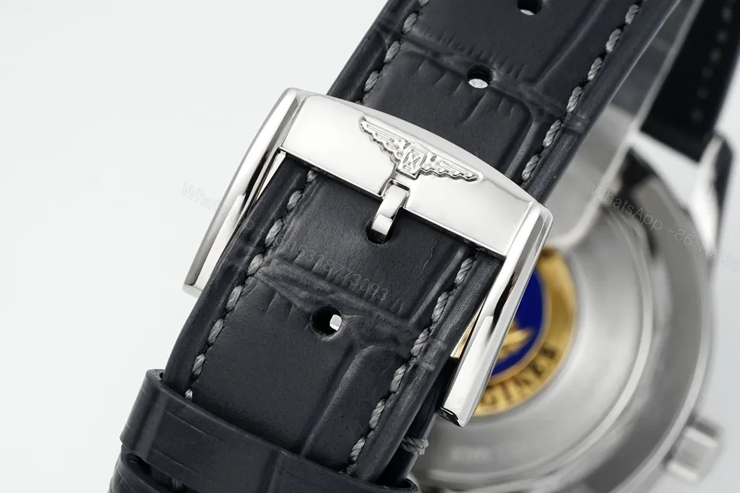 View 6 of Longines Classic Flagship Moonphase Watch Silver Dial Black Leather Strap