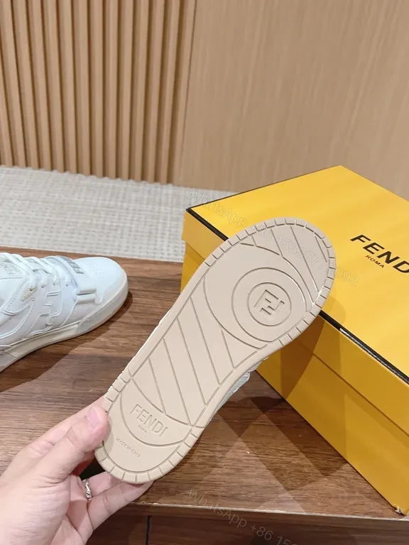 View 7 of Minimalist White Sneakers with Luxury Comfort & Fendi-Inspired Details