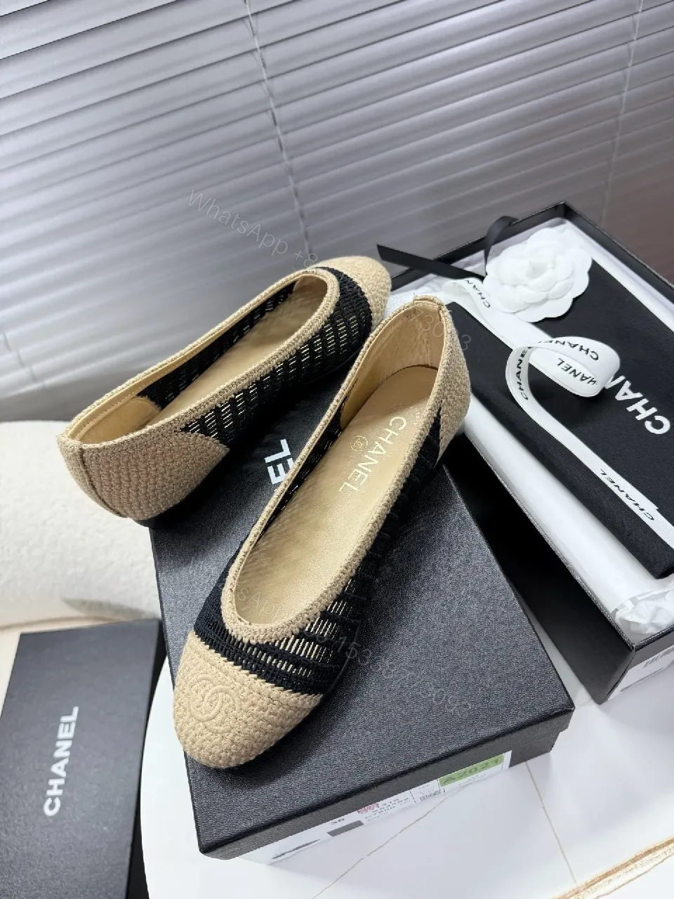 View 6 of Textured Chanel-Influenced Espadrille Flats