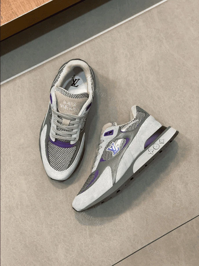 View 3 of LOUIS VUITTON RUN AWAY SNEAKERS IN GREY AND PURPLE – LSVT358