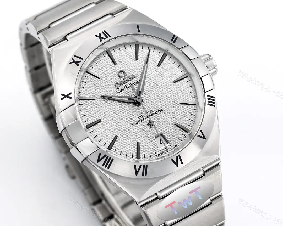 View 2 of Omega Constellation Star Series 5th Generation Ceramic Bezel Watch Silver Dial Stainless Steel Bracelet 41mm