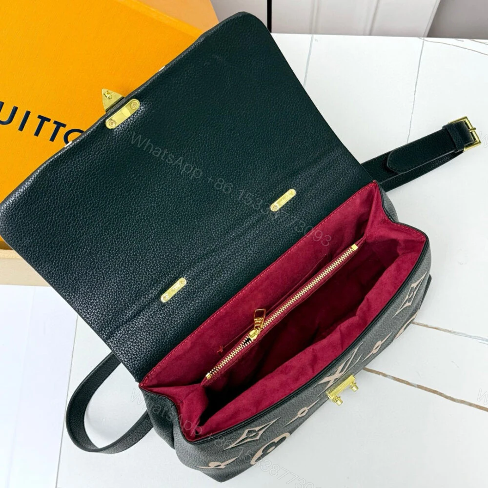 View 9 of Louis Vuitton Madeleine MM Monogram Empreinte Black Beige 30Cm