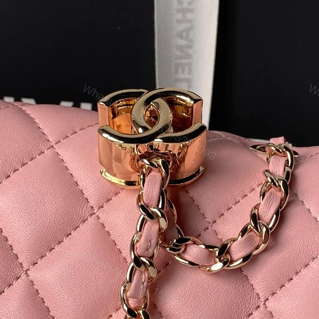View 5 of Pink Quilted Chain Flap Bag - Luxe Everyday Crossbody Bag