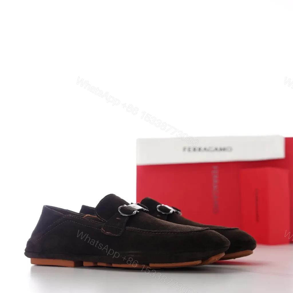View 3 of Dark Suede Driving Moccasin with Signature Hardware
