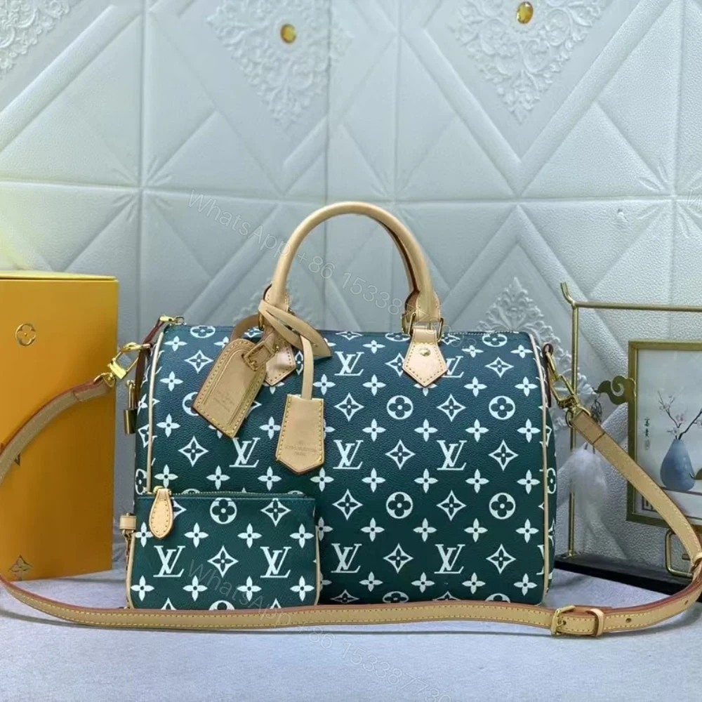 View 2 of Louis Vuitton Design On The Catwalk Speedy P9 Bandoulière Bag Green 30Cm