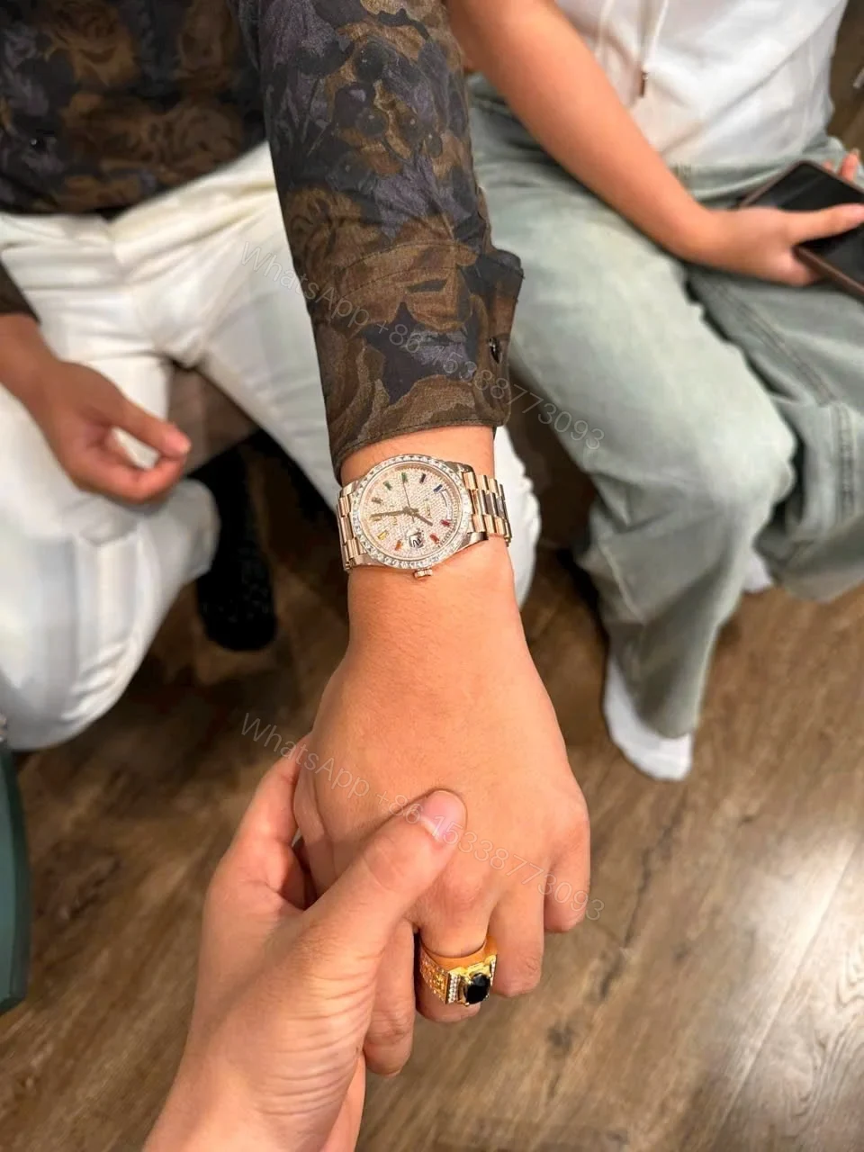 View 7 of Superclone Rolex Day-Date Diamond-Paved Dial 128395tbr-0008 36 mm