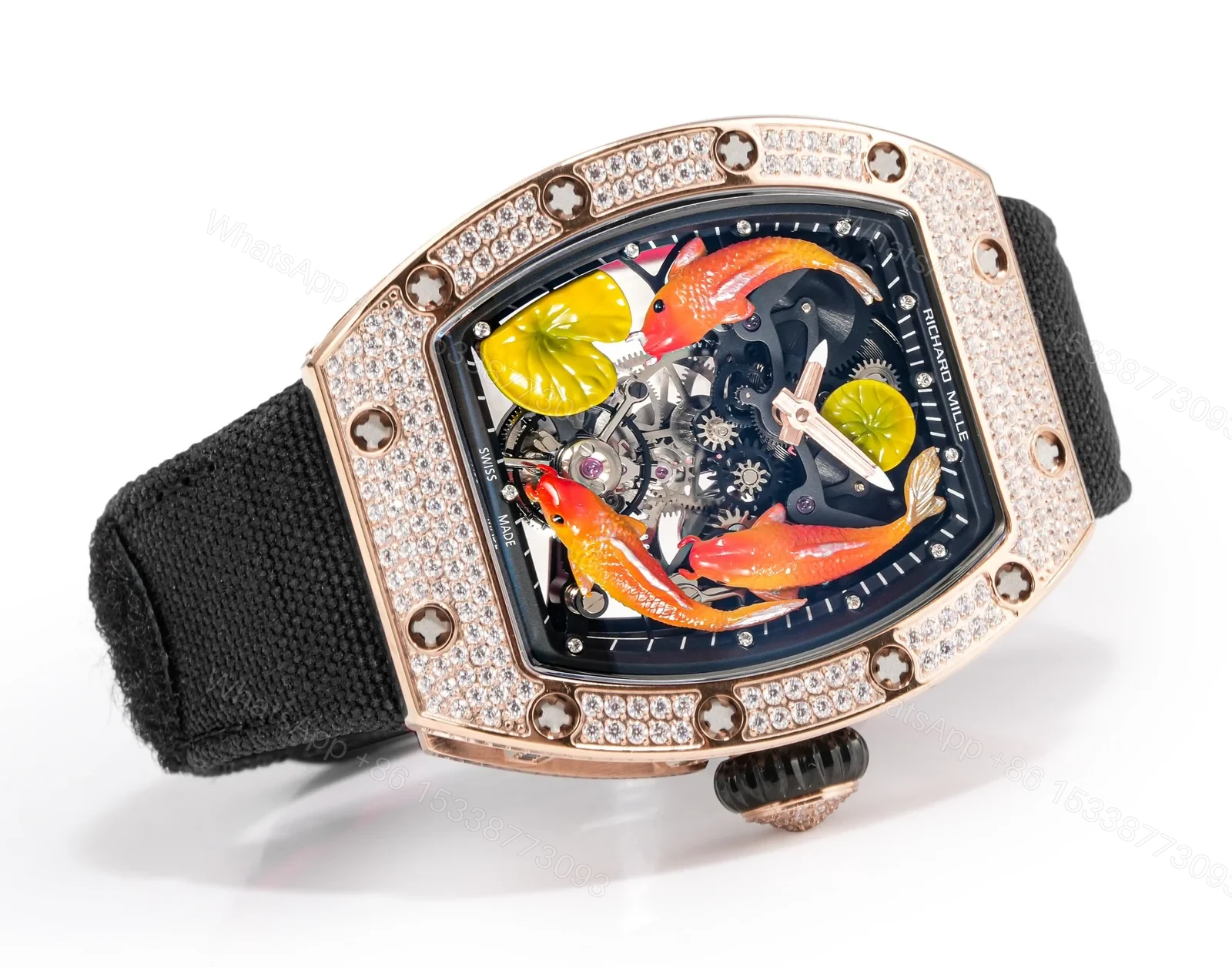 View 6 of Richard Mille RM S10 Koi Tourbillon Red Gold Diamond Watch RMS10-KOI-BK-02