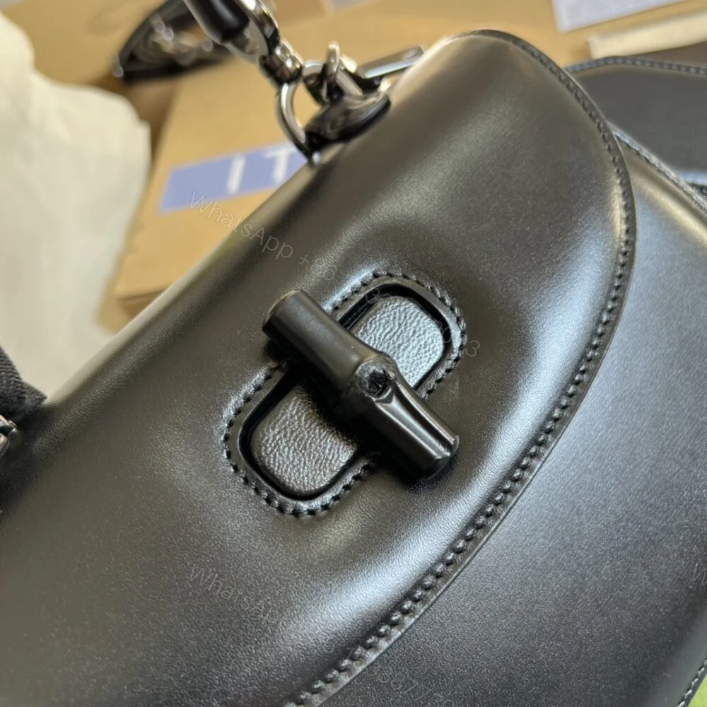 View 6 of Gucci Bamboo 1947 Small Top Handle Bag Black 21Cm 675797 10ODP 1060