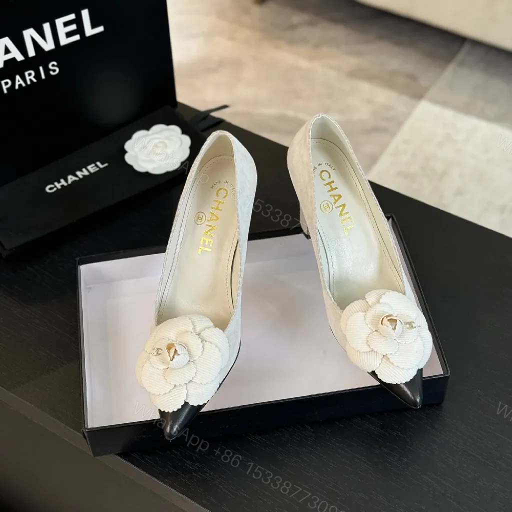 View 6 of Chanel-Influenced Floral Pump: Ultra-Feminine Elegance in Ivory
