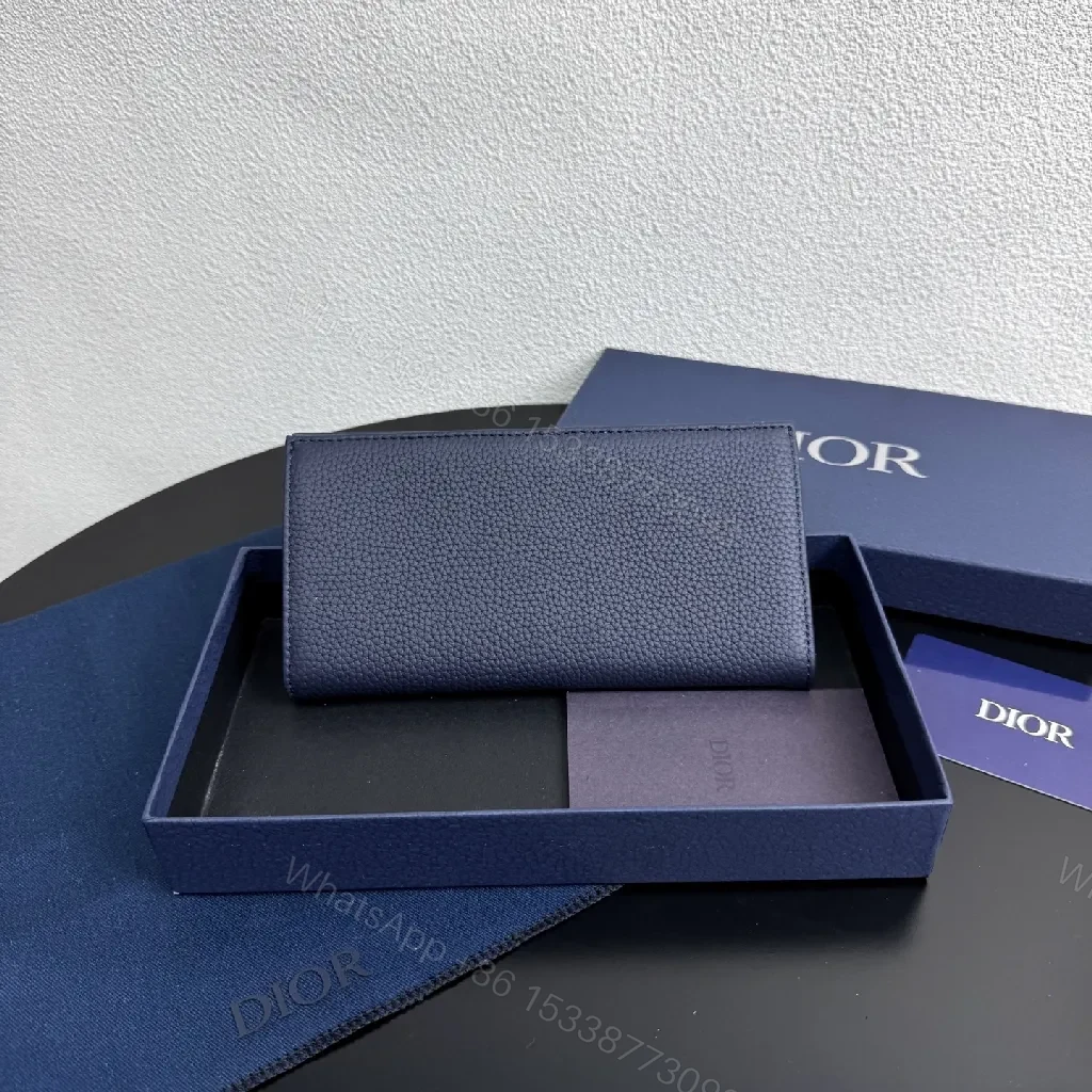 View 5 of Deep Navy Jacquard Cardholder: Luxe Leather Trim, Slim Style