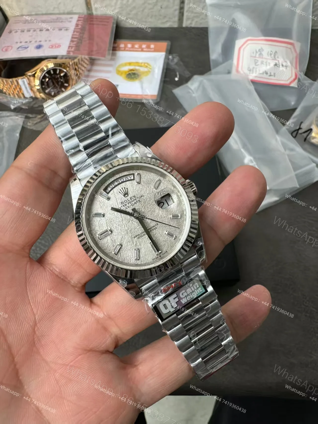 Rolex Day-Date M228239-0055 1:1 Replica Meteorite Dial 40MM 3255 Movement Presidential Bracelet Super Clone Watch — view 1