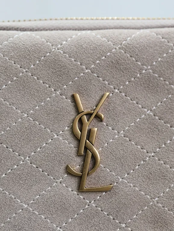 View 4 of Minimal Quilted Crossbody with Gold YSL Accentâ€”Effortless Luxury Bag