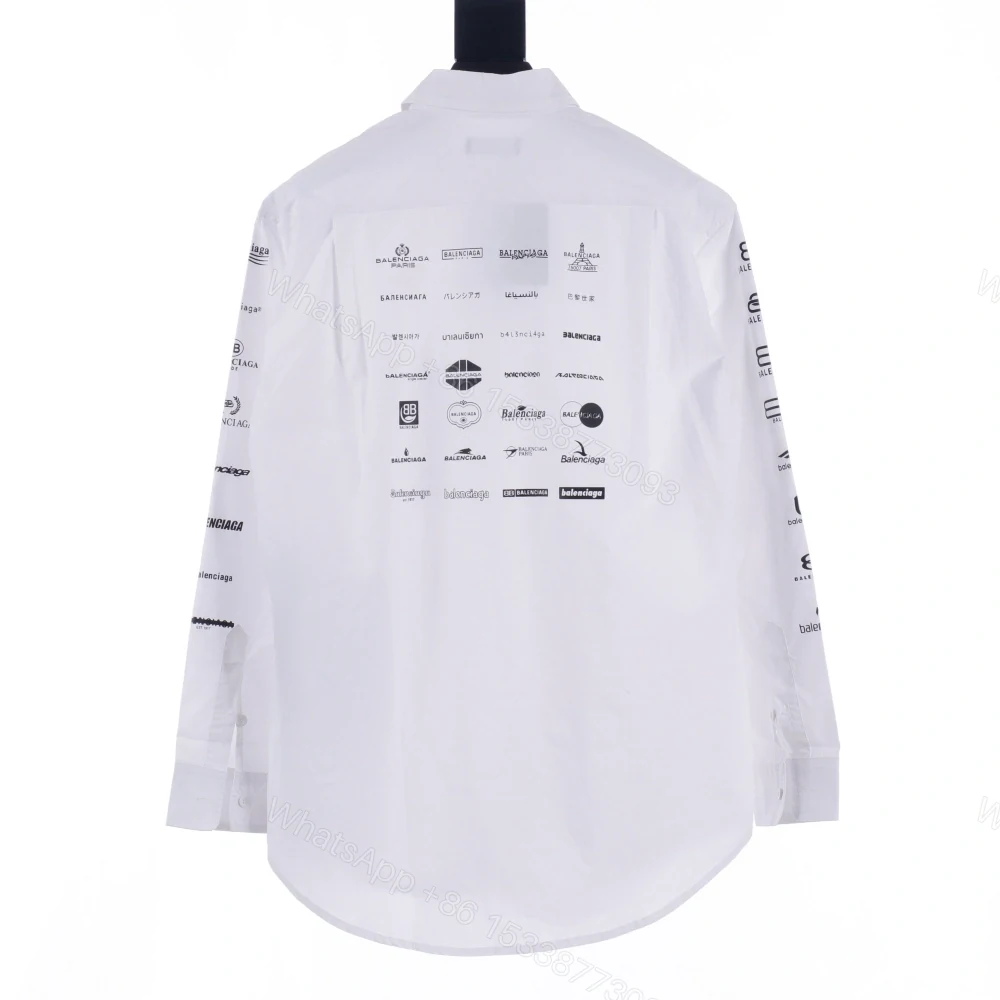View 2 of 高仿Balenciaga*SS24系列725377歷代LOGO襯衫白色