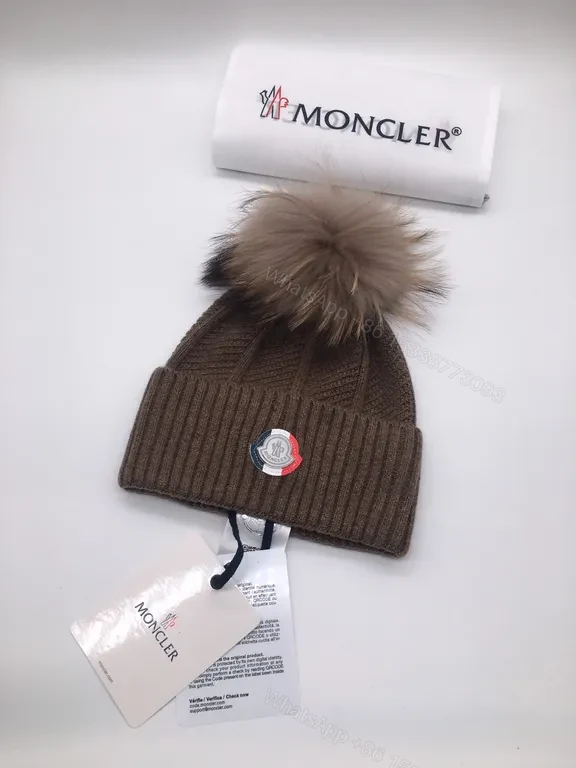 View 3 of Chic Knit Beanie: Luxe Pom + Moncler Badge, Warmth