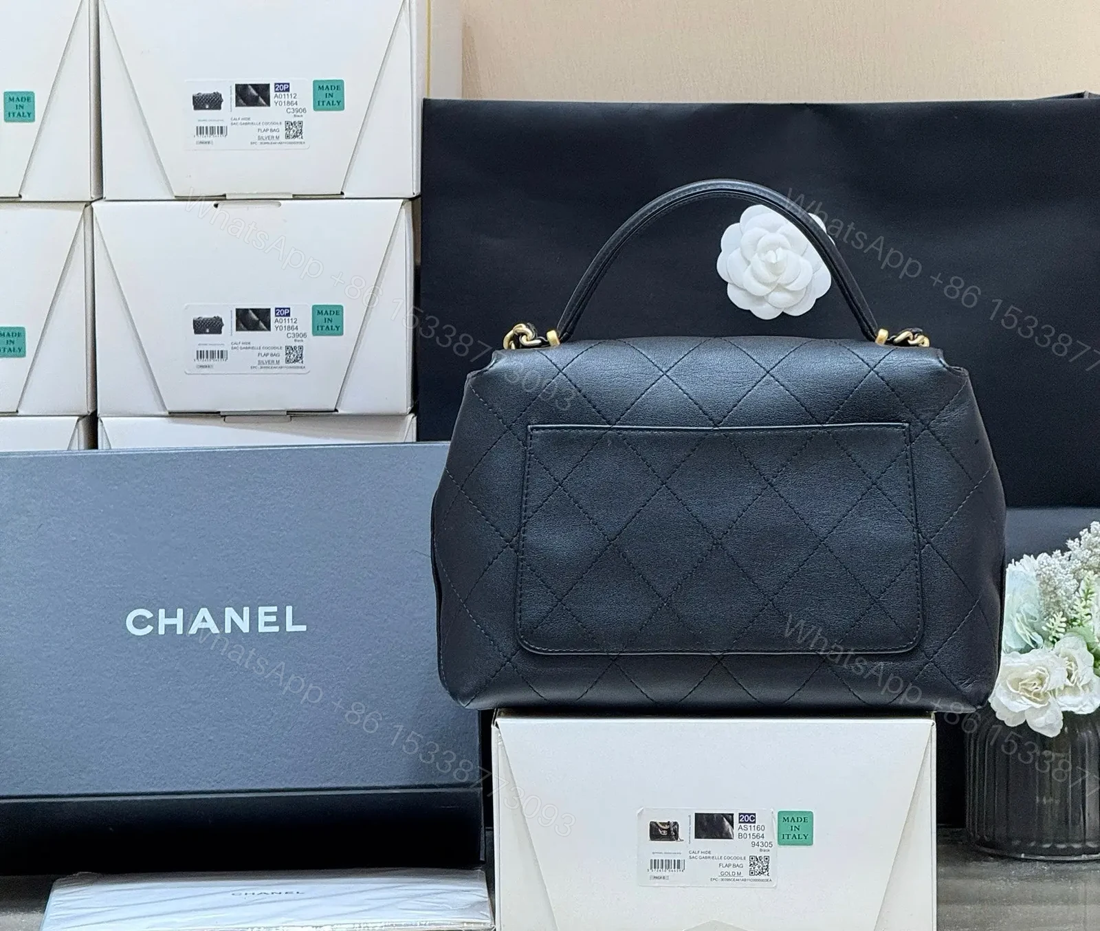 View 8 of CHANEL Maxi Flap Bag with Top Handle