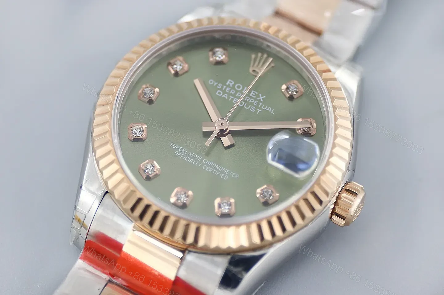 View 3 of Rolex Datejust 31 178313 Diamond Champagne Dial Oyster Bracelet Watch 178383-0005