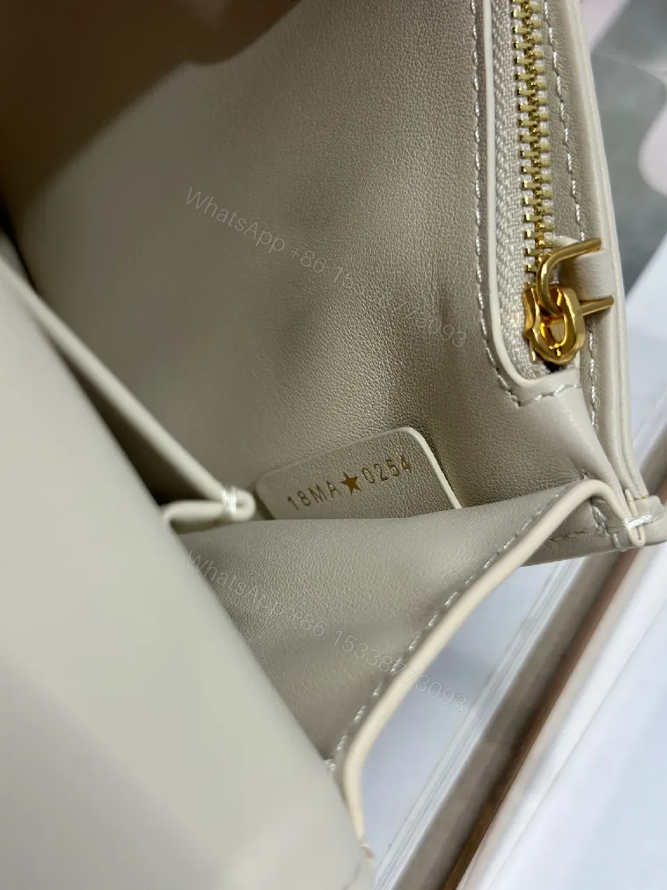 View 6 of Two-Tone Denim-Canvas Satchel with Gold Chain Bag