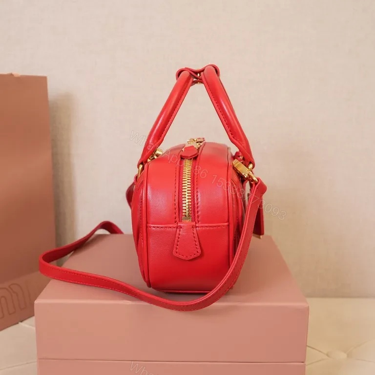 View 9 of Vivid Red Quilted Mini Satchel: Luxury Everyday Bag