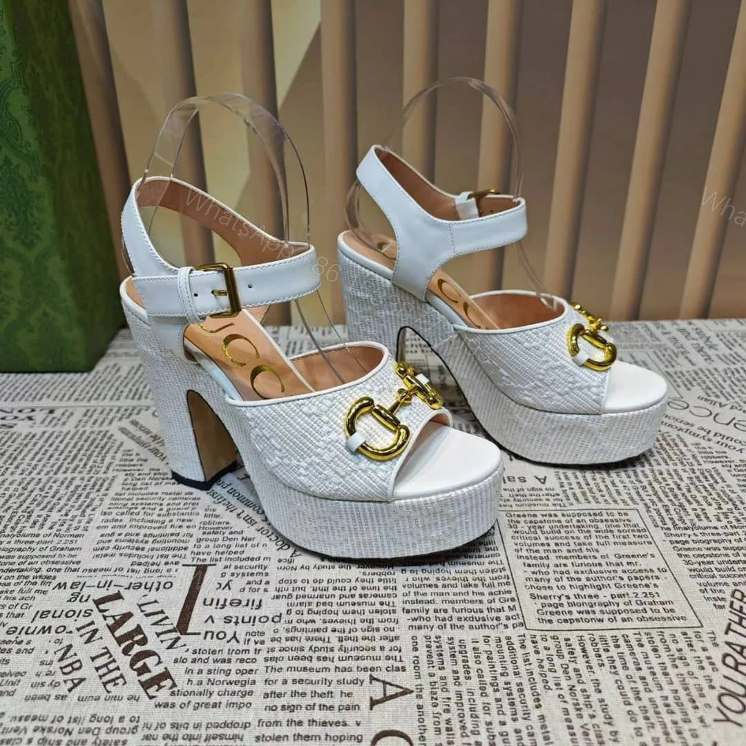 View 4 of GUCCI HORSEBIT PLATFORM SANDAL GG EMBELLISHED ‎WHITE