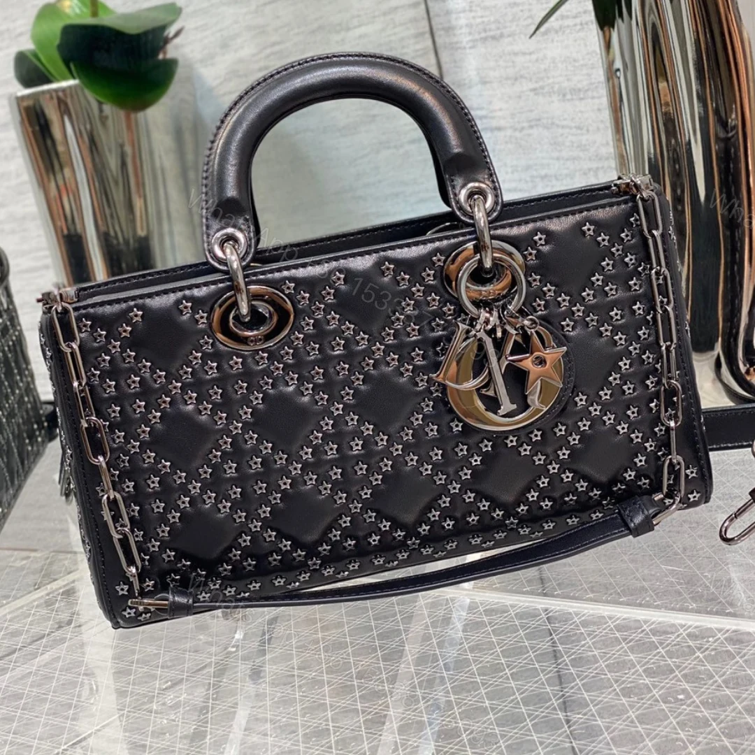 Dior D-Joy Super Premium Black Handbag With Star Studs 26cm — view 1