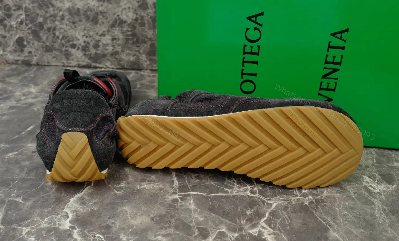 View 2 of Bold Contrast Panels Suede Knit Sneaker: All-Terrain Comfort