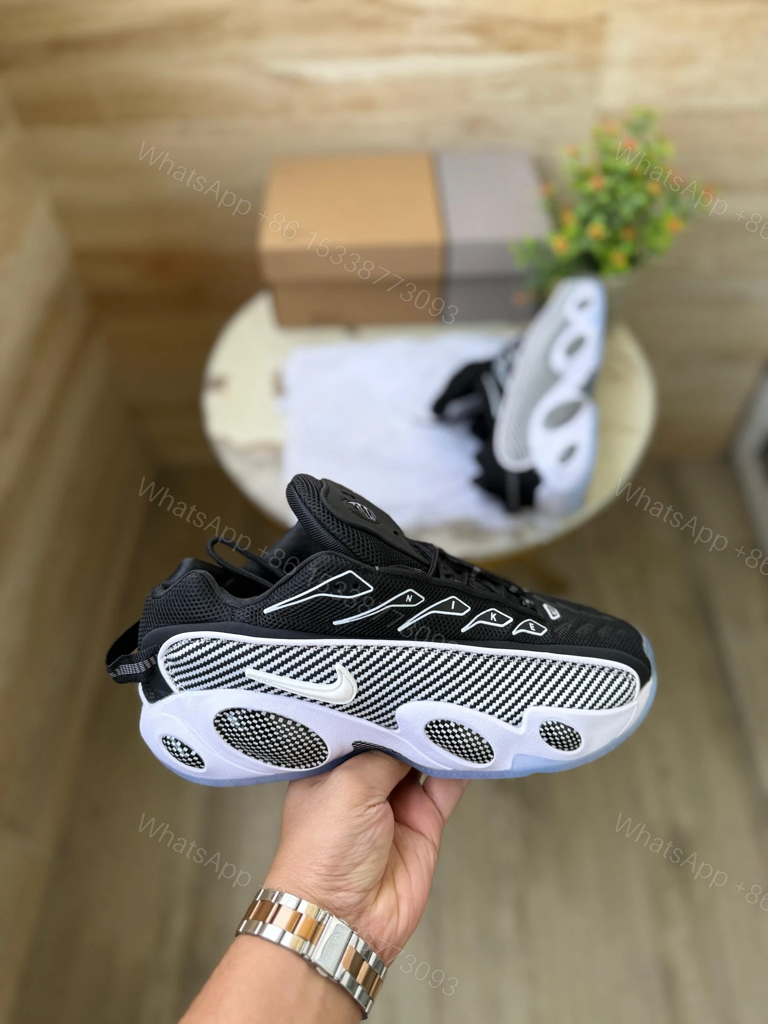View 5 of NIKE GLIDE X NOCTA PREMIUM BLACK WHITE SHOES FOR MEN