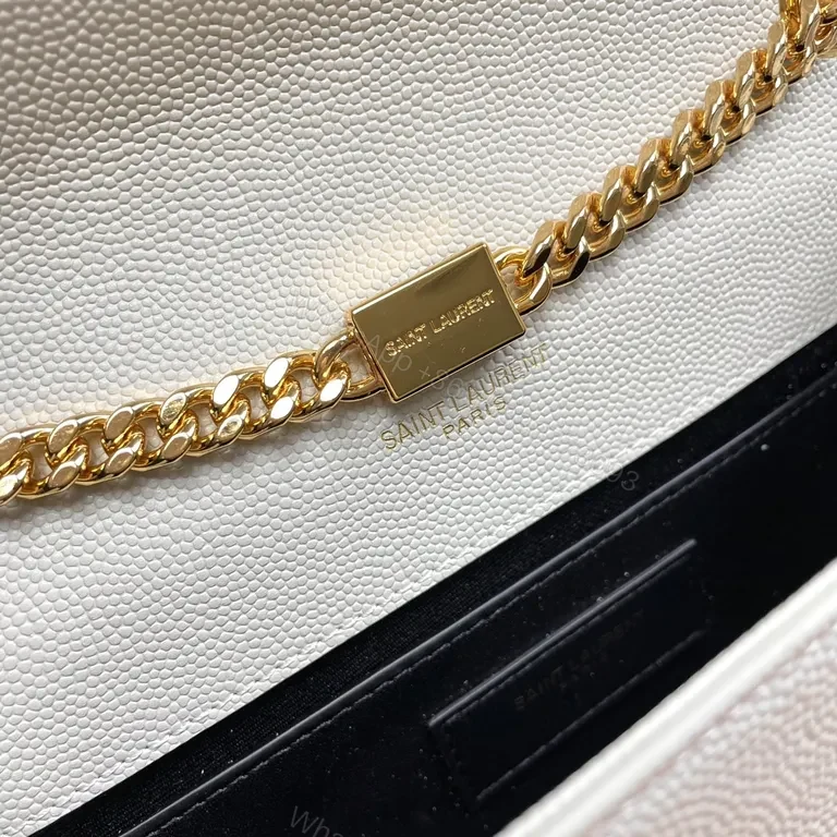 View 6 of Beige Pebble Leather Crossbody: Luxe YSL-Inspired Bag