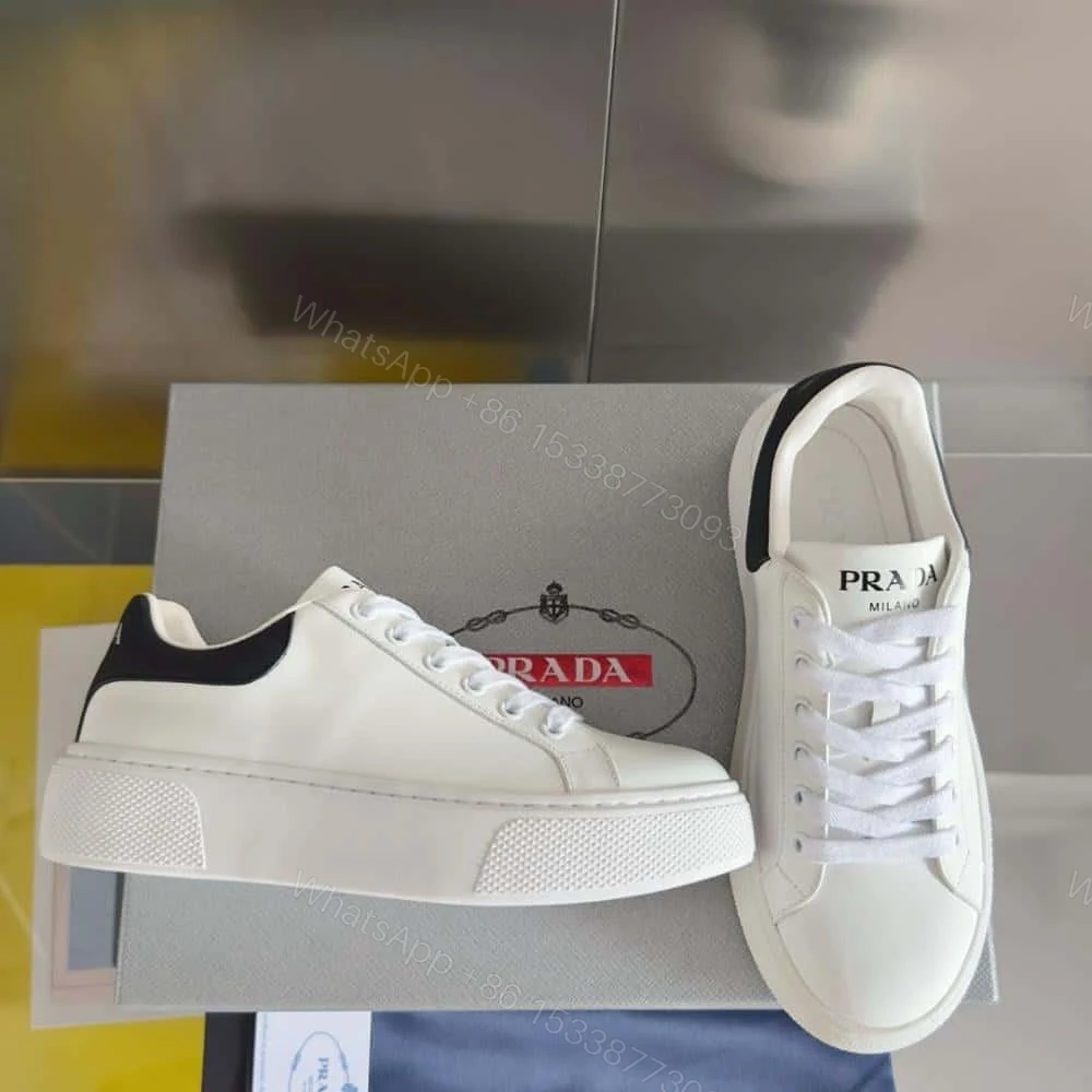 PRADA MACRO RE-NYLON AND BRUSHED LEATHER SNEAKERS – PRD065 — view 1