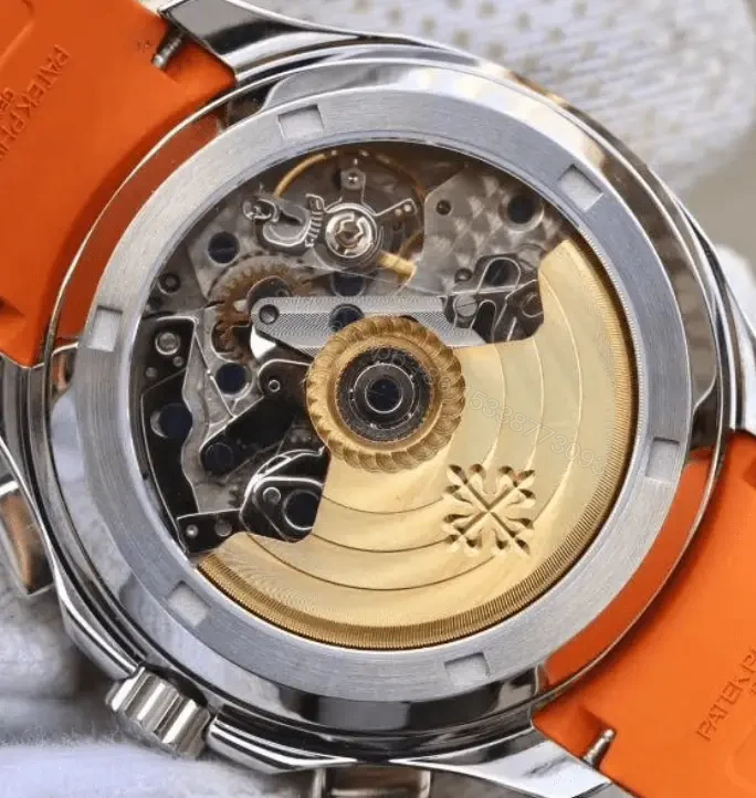 View 4 of Replica Aquanaut Chronograph Orange Rubber Strap