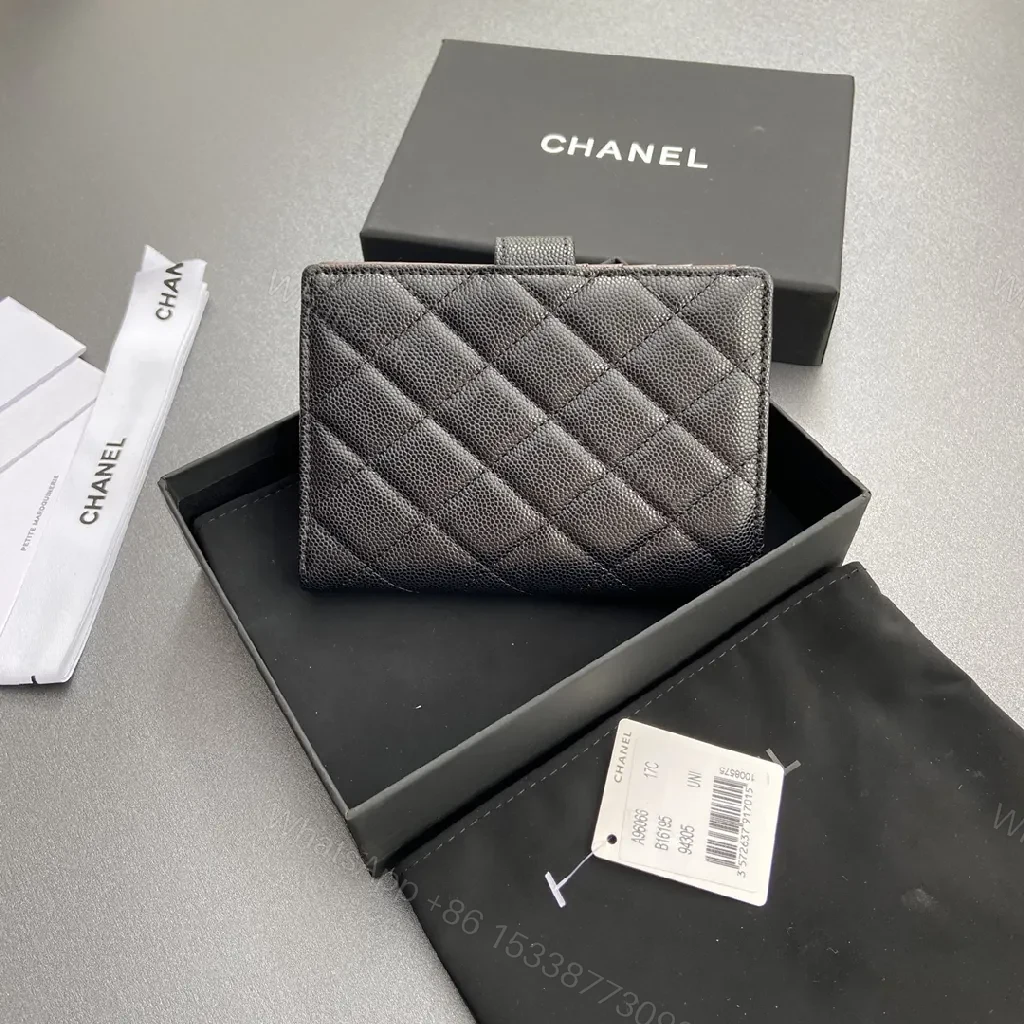 View 8 of Quilted Luxe Wallet in Black with Gold Accent