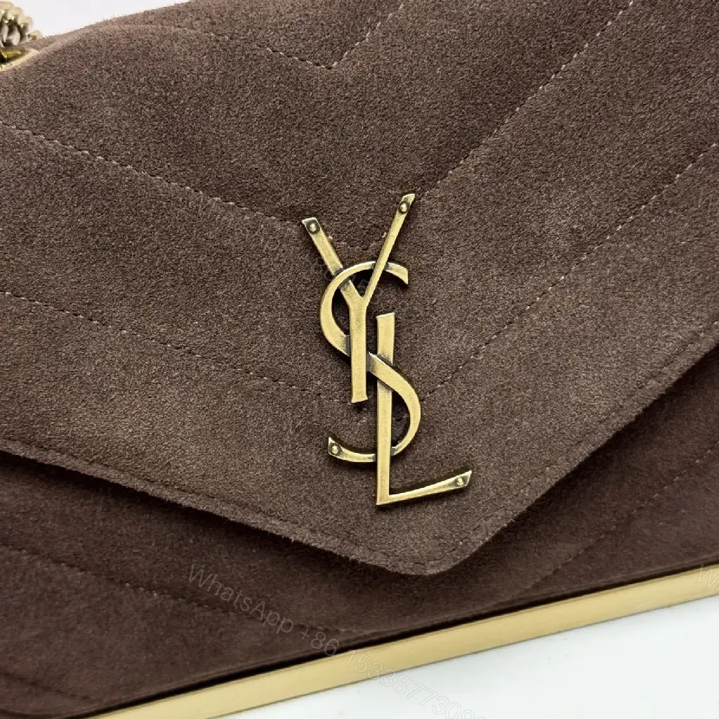 View 7 of Compact Suede Shoulder Bag with Gold Emblem - Textured Chic Everyday Luxury
