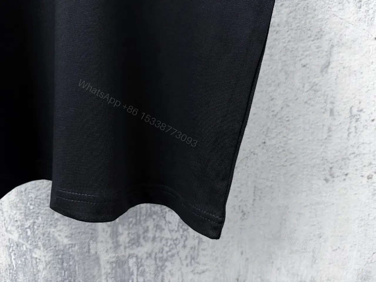 View 2 of Black Cotton Tee | Minimalist Saint-Laurent Inspired Graphic
