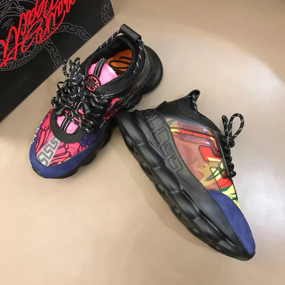View 7 of VERSACE BLACK AND MULTICOLOURED CHAIN REACTION SNEAKERS – VS8