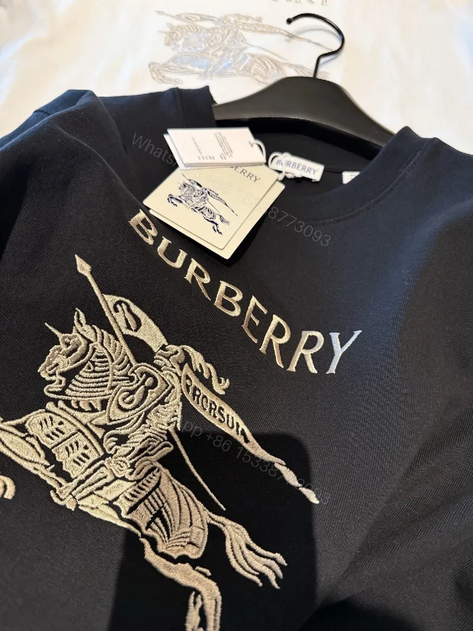 View 4 of Burberry-Inspired Graphic Tee: Luxe Casual Crest Tee