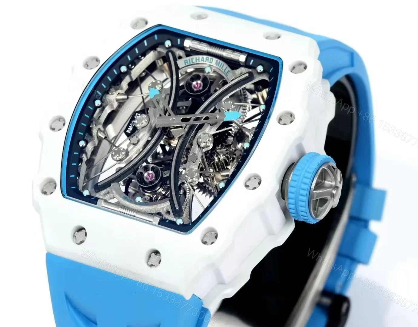 View 3 of Richard Mille RM53-01 Pablo Mac Donough Tourbillon Watch TPT Carbon Fiber Case Suspended Movement Sapphire Crystal Premium Edition RM53-01-PMD-TPT-TB