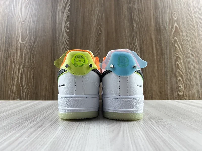 View 6 of Neon Accent Leather Low-Top Sneaker: Luxe Everyday Trainer