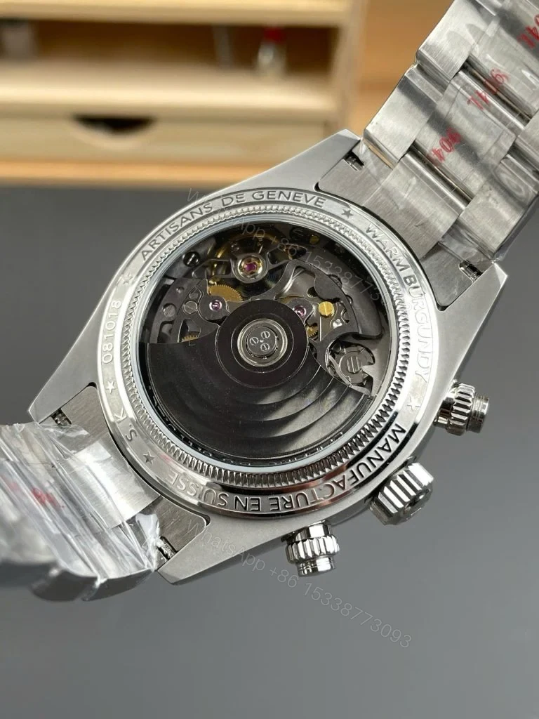 View 6 of Replica Rolex Cosmograph Daytona Yellow Gold Burgundy Dial 40mm