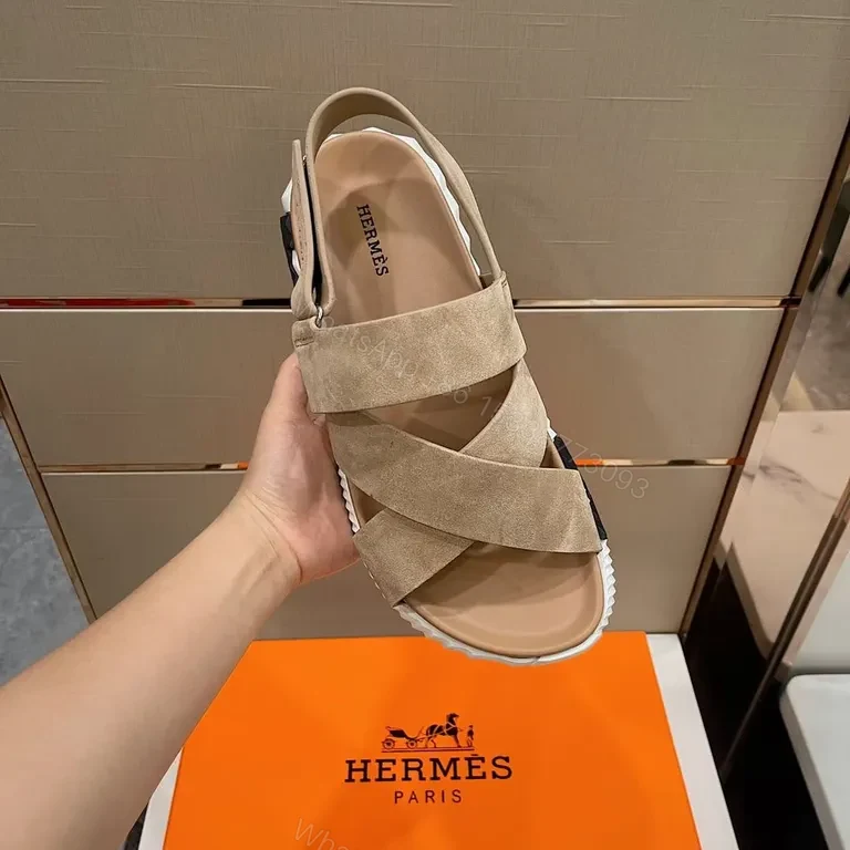View 2 of Beige Suede Platform Sandals â€“ Geometric Sole, Modern Edge