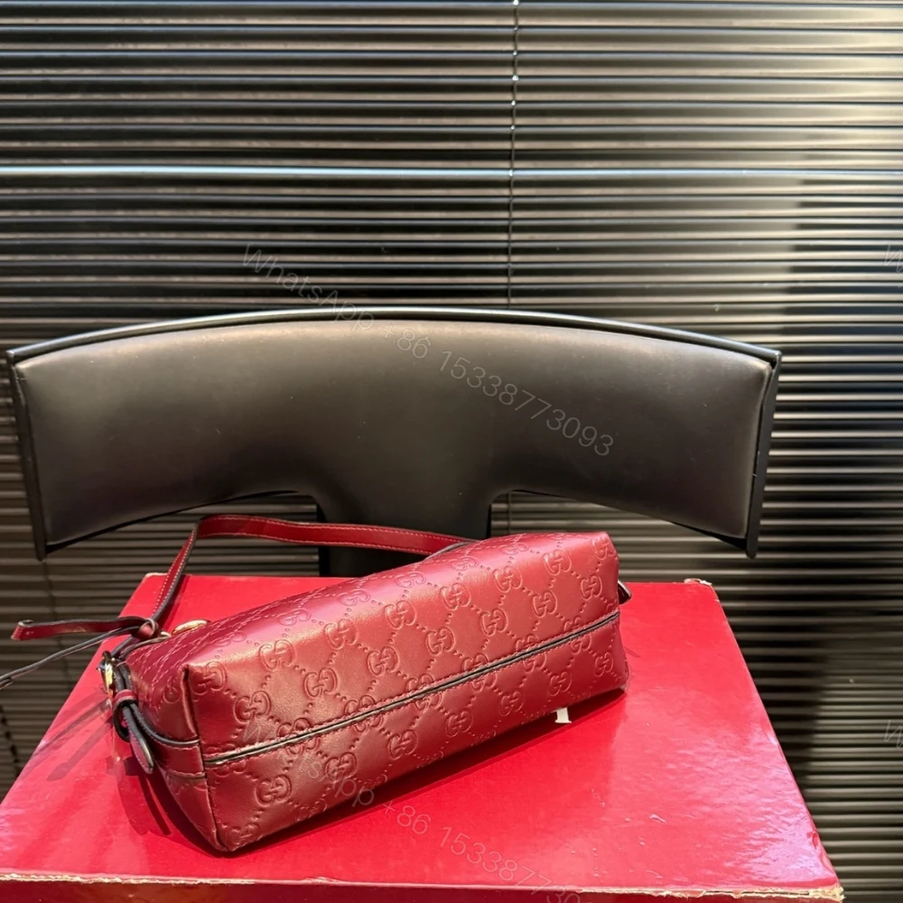 View 6 of Gucci GG Emblem Medium Shoulder Bag Red 29Cm