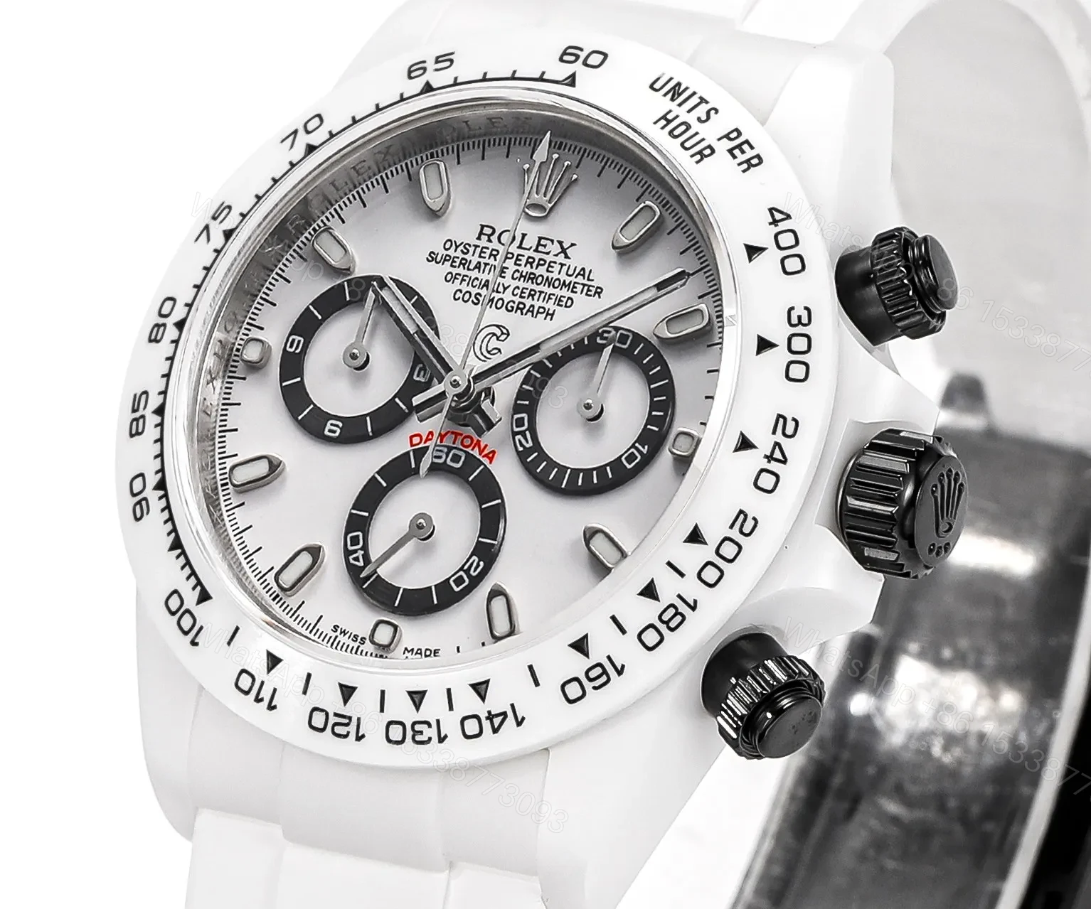 View 3 of GS Factory Clean Factory AET x Rolex Picasso White Ceramic Daytona