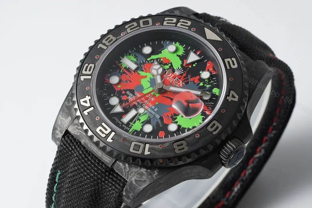View 4 of GS Factory Clean Factory Diw Rolex GMT-Master II, Black, Carbon Fiber