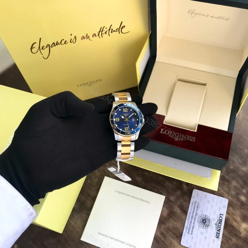 View 3 of Longines HydroConquest Blue Dial Two Tone Quartz 40mm