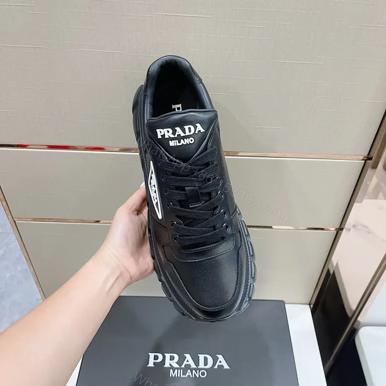 View 4 of Prada Milano Black Leather Sneaker: All-Day Comfort
